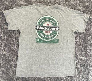 Virginia Tech University Blacksburg Virginia Men's Medium Gray Short Sleeve Tee